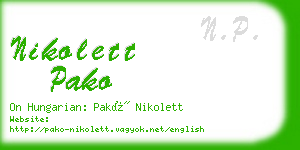 nikolett pako business card